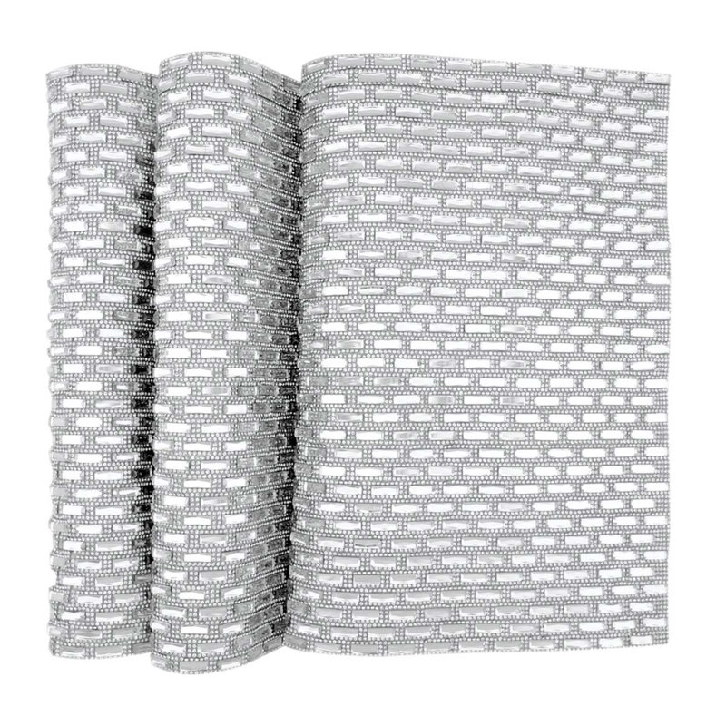 Chemin de table Sparkles Home Park Avenue Doublure de protection en feutre | Lavable à la main, Argent, 90 po x 13 po