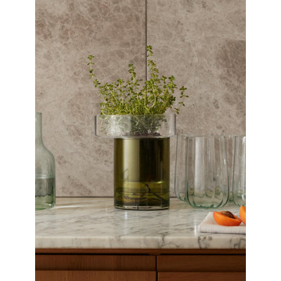 Balcony Handmade Self-Watering Glass Pot Planter