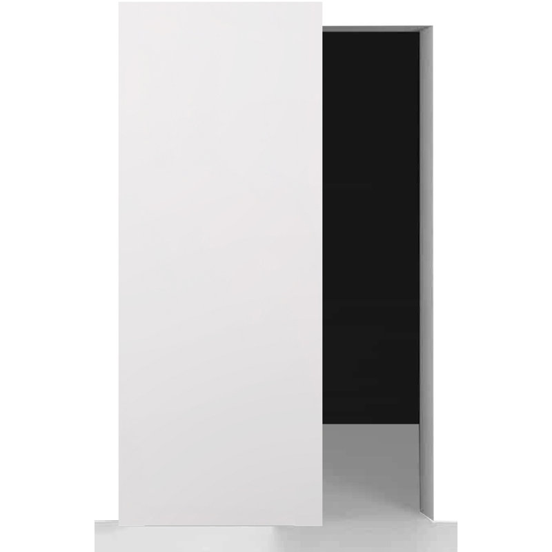 Flush White Solid Composite Core Sliding Barn Door Kit with Black Hardware
