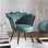 Fauteuil demi-tonneau en velours 28,35 po Willington