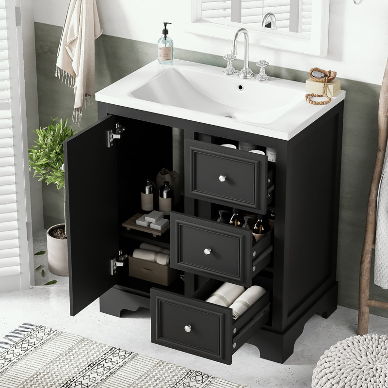 Rangement pour salle de bain Zytaevius, Noir