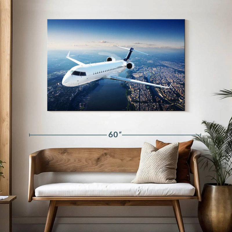 Mehar Flying Private Jet, 32" H x 48" W