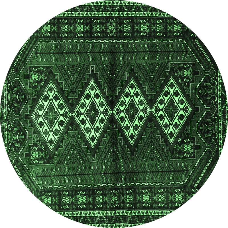 Washable Oriental Indoor Rug, Round 5'
