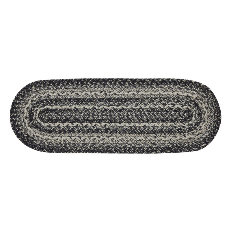  Chemin de table rond en jute à motif géométrique, L 24 po x l 8 po