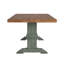 Ensemble de salle à manger Marcotte 78 po en bois massif fini chêne avec chaises à dossier à fuseaux - 6 pièces, table de piétement en sauge antique, chaises et banc à piètement noir antique-1518945087-1518945081