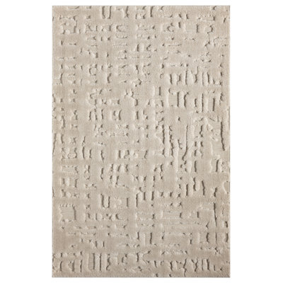 Oheneba Collection Modern Abstract Beige Area Rug