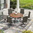 6-Person Outdoor Round Dining Set With Padded Swivel Chair