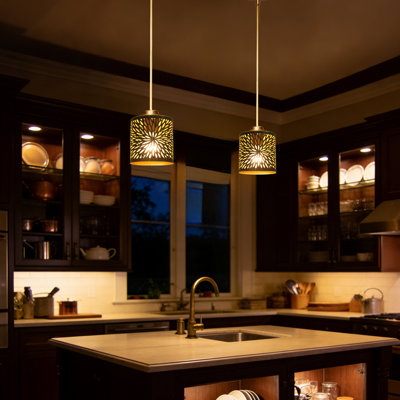 Luminaire suspendu pour îlot de cuisine 2 pièces avec cordon d'alimentation suspendu et abat-jour pour îlot de cuisine, salle à manger et salon