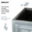 Square Planter | Lattice Grey Reinforced Stone Heritage Style Lazio Garden Planter With Drainage Holes, 38 Litres-762656184