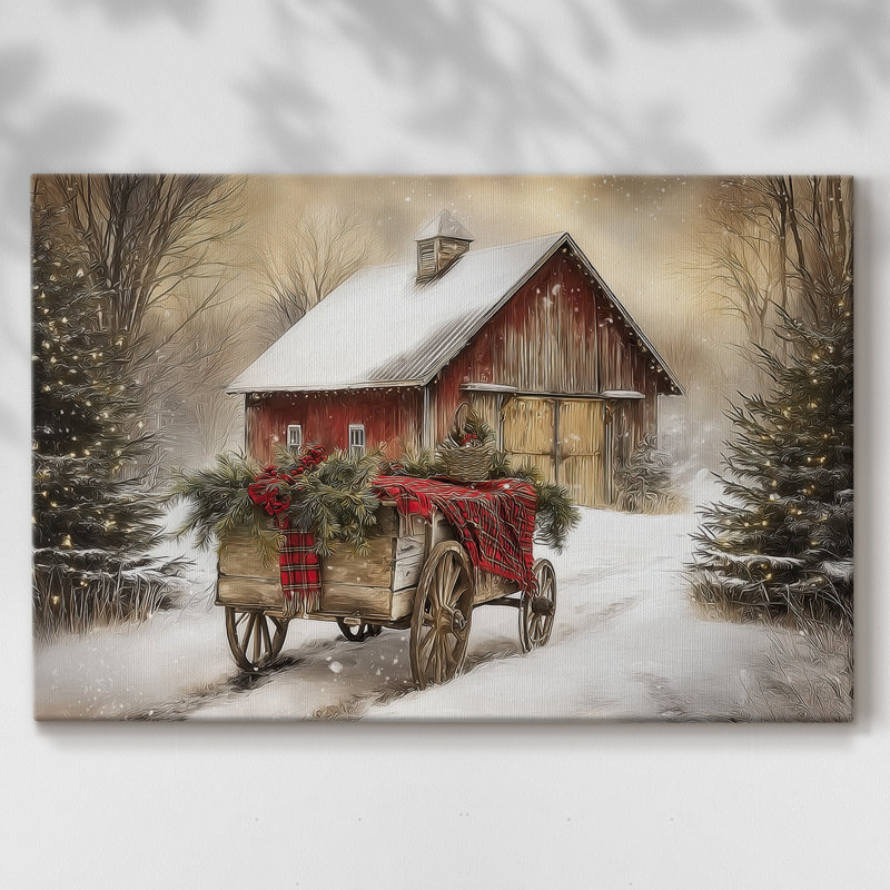 Dawn of Candlelit Village-Premium Gallery Wrapped Canvas, 27" H x 18" W