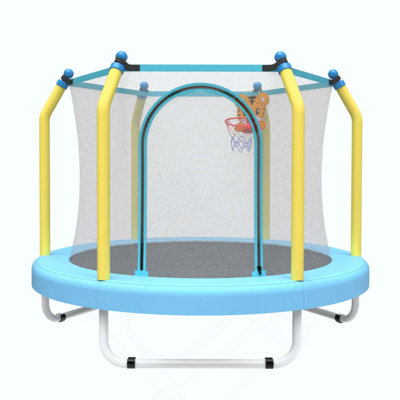 Trampoline for Kids Indoor & Outdoor Small Toddler Trampoline with Basketball Hoop