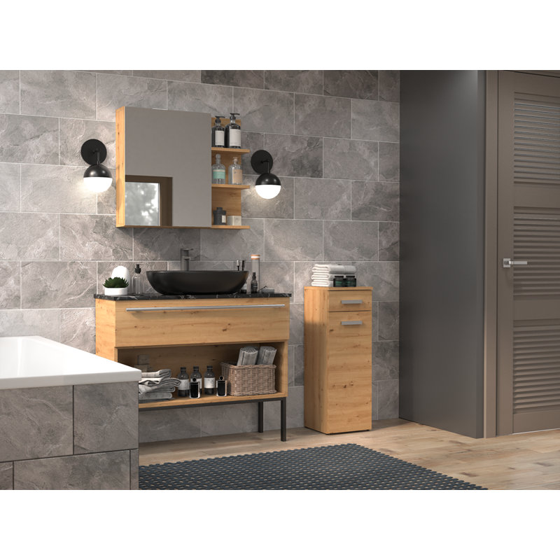 Shadara Laminate Bathroom Cabinet, Brown