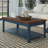 48 Inch Coffee Table, No Assembly Required, Blue Denim -1839348989