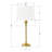 Lolley 26" Modern Polished Brass Metal Table Lamp with Knob Switch and Linen Shade-646224742