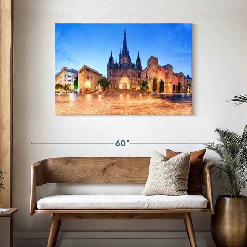 Lumières de la cathédrale de Barcelone, H 30 po x l 45 po