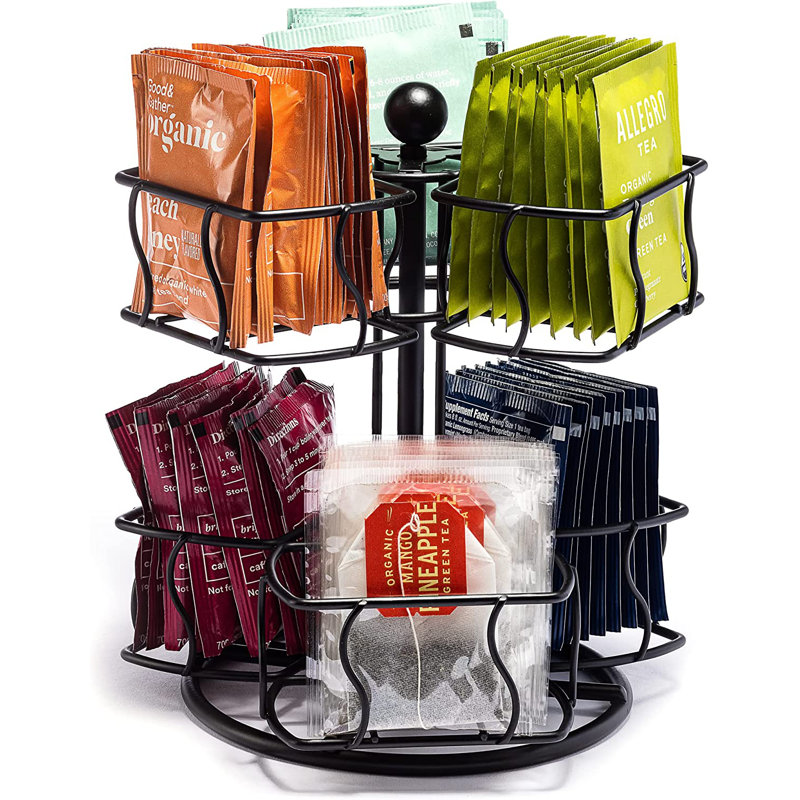 Sorbus 2-Tier Tea Bag Organizer, Holds 60 Large Tea Bags, Black
