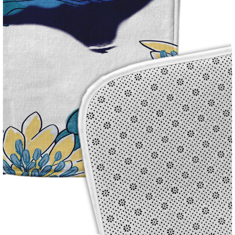Tapis de bain Lucious, H 18 po x L 30 po, Bleu sarcelle