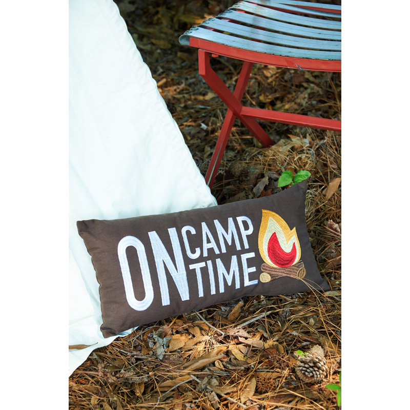 On Camp Time Embroidered Throw Pillow
