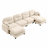 Modular Sectional U Shaped Couch With Ottoman,Soft Chenille Fabric  Tufted Cushion Backrest Design