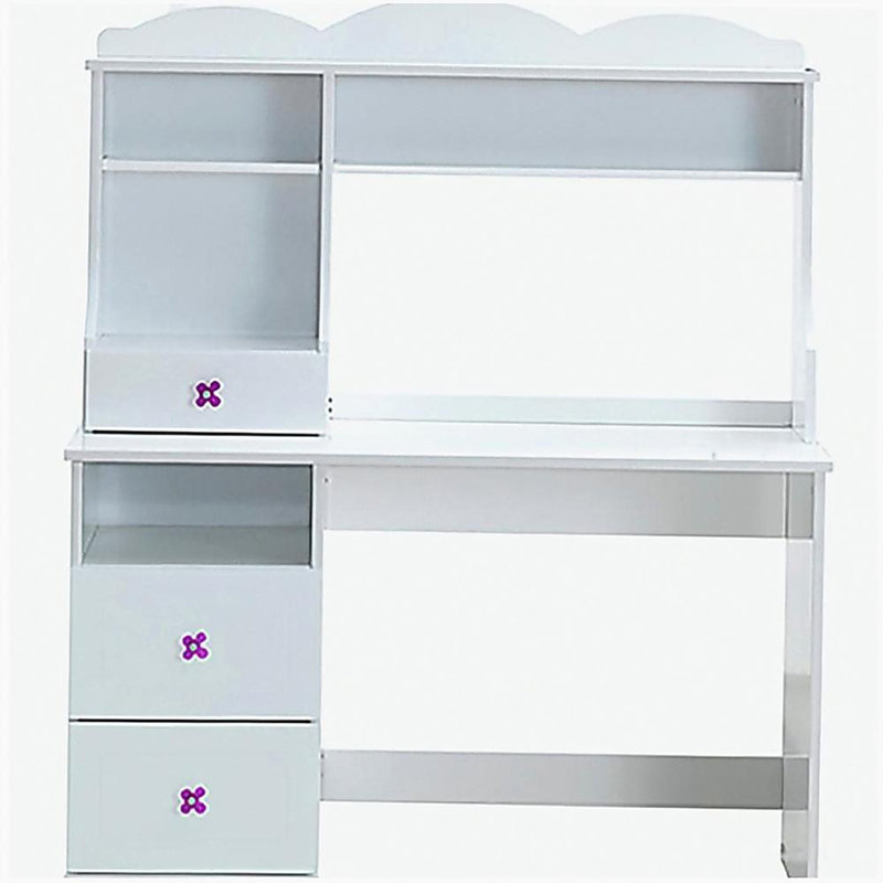 White double-drawer writing desk