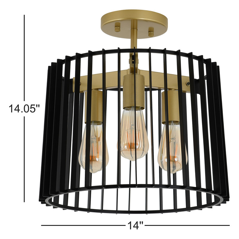 Plafonnier semi-encastré 14 po 3 lumières Bassik