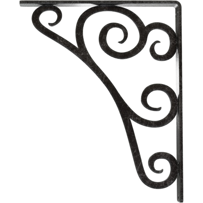 Support en fer forgé Tristan, Argent antique, H 12 po x l 1,5 po x P 10 po