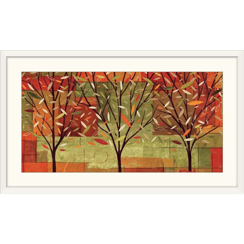 «Watercolor Forest II» par Véronique Charron - reproduction, H 20 po x l 32 po x P 1 po, Cadre blanc