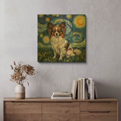 'Papillon Starry Night' By Rich Monet Gold Metal Wall Art, 24" x 24"