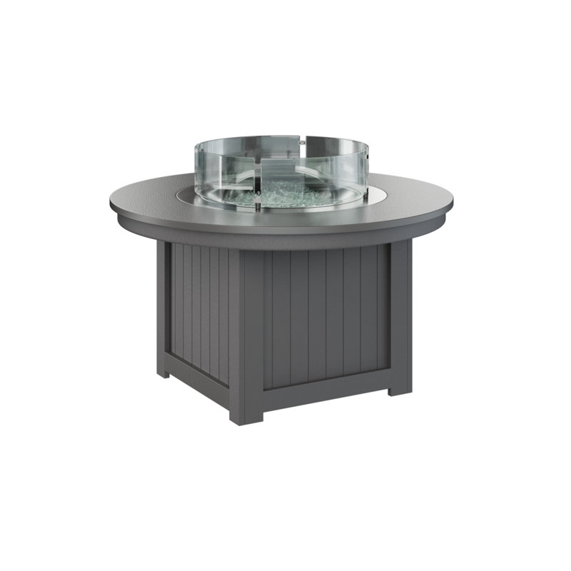 Foyer de table rond Berlin Gardens Donoma, H 25 po x l 44 po x P 44 po, Plateau martelé en acier inoxydable avec base gri