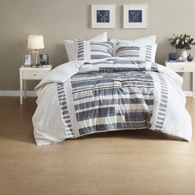 Ensemble de literie en coton de qualité supérieure, très grand / très grand californien, 3 pièces avec frange, style moderne
