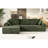 Soft Corduroy 4 - Seat Convertible Sectional Couch, Dark Comfy Couch With Full Foam Cushioning, No Assembly Required For Living Room And Bedroom, Left Facing Sleeper, Design, Needed-1531073264-1531073229