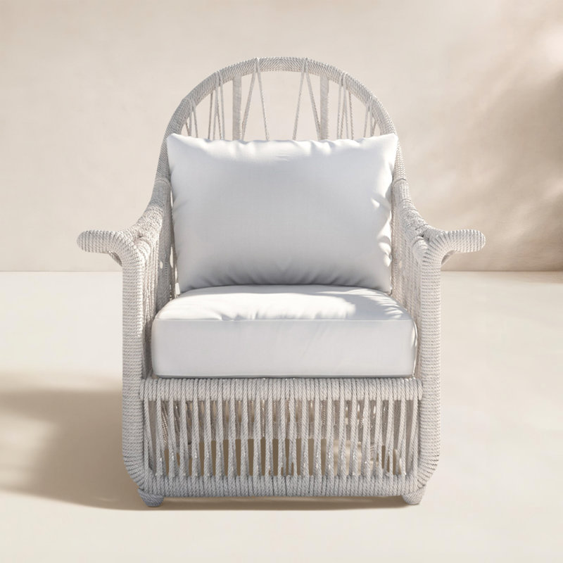 Dana Outdoor Lounge Chair, Canvas White Sunbrella® Canvas
