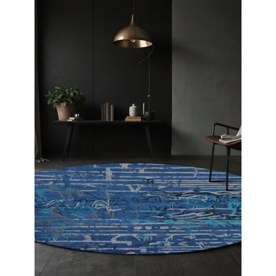 Tapis bleu lavable à la machine