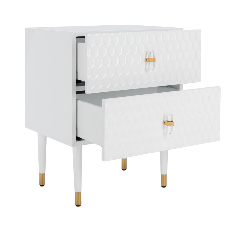 Getzin 2 - Drawer End Table, White 