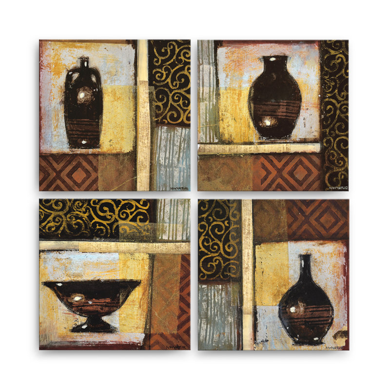 «Old Urn I-IV» par Norman Wyatt Jr., ensemble de 4 reproductions d'art sur toiles tendues, H 48 po x l 48 po x P 1,5 po