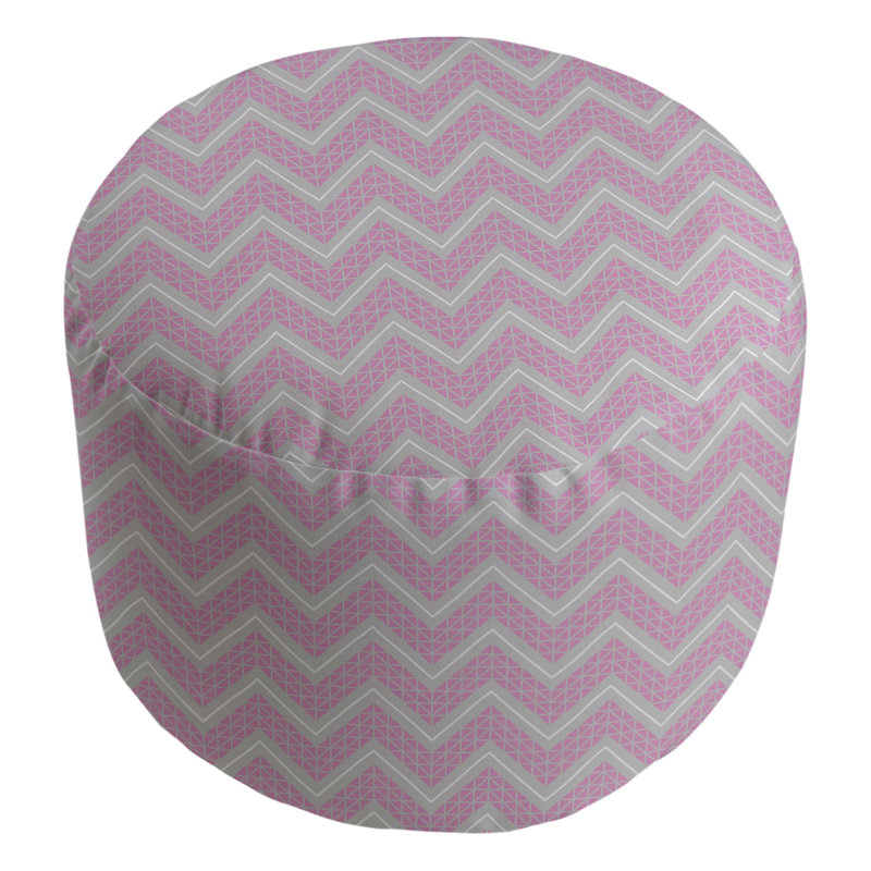repose-pieds à motif à chevrons à la main classic, Rose foncé