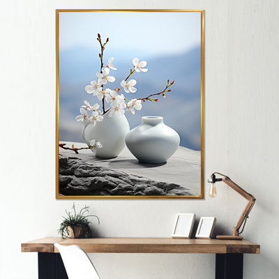 Art zen floral sur pierre spirituelle