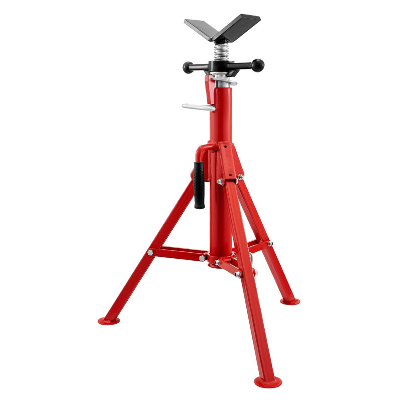 Support de tuyau ajustable robuste avec tête en V, capacité de charge de trépied de 2500 lb pour la construction et la plomberie