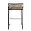 Ensemble de 3 tabourets de comptoir empilables 26 po en métal noir avec tissu Cowboy brun-514452795