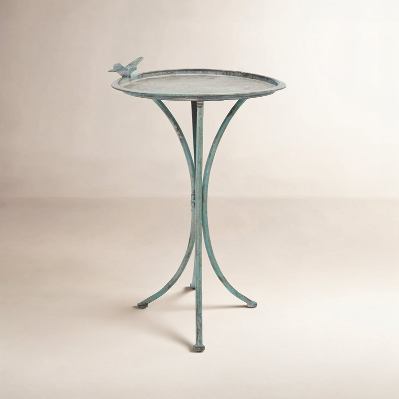 Allison Metal Fountain Birdbath, Antique Green