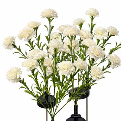 Solar Lights Outdoor Waterproof Integrated Led Carnation Flower Decorative Light (set Of 4)
