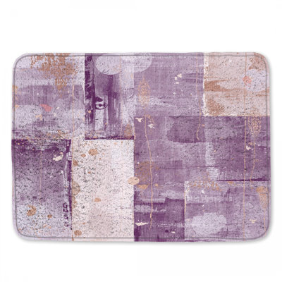 Tapis de bain à texture abstraite superposée