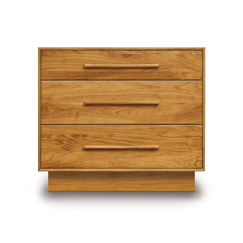 Moduluxe 3 - Drawer Solid Wood Dresser, Natural Cherry