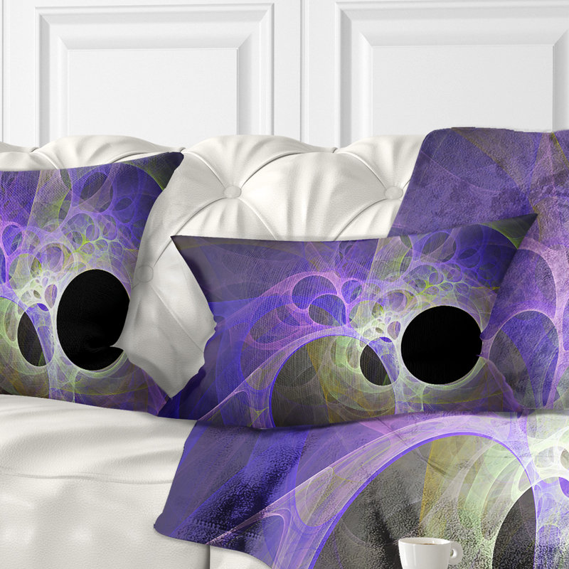 Coussin lombaire abstrait, Mauve / noir