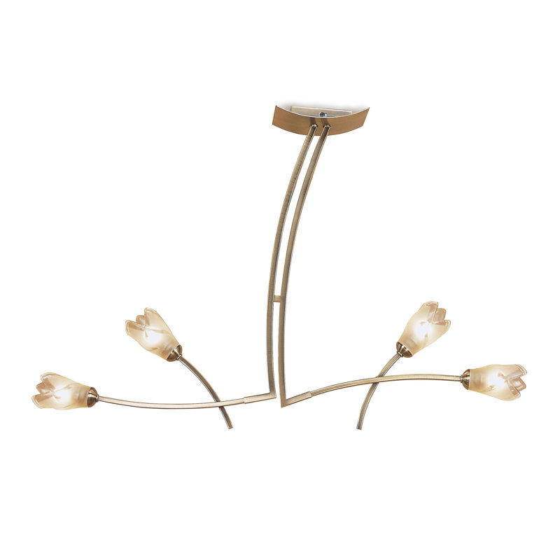 Kittinger 4 - Light Geometric Chandelier, Antique Brass
