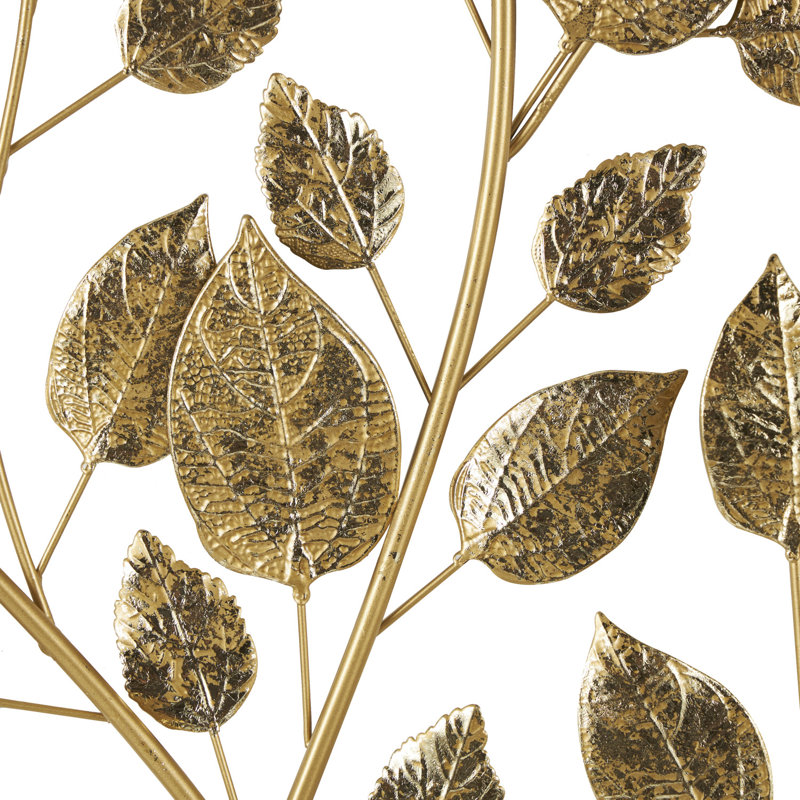 Large Gold Metallic Leaf Wall Sculpture