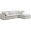Canapé et méridienne réversible en velours avec repose-pieds Atis-1922906025