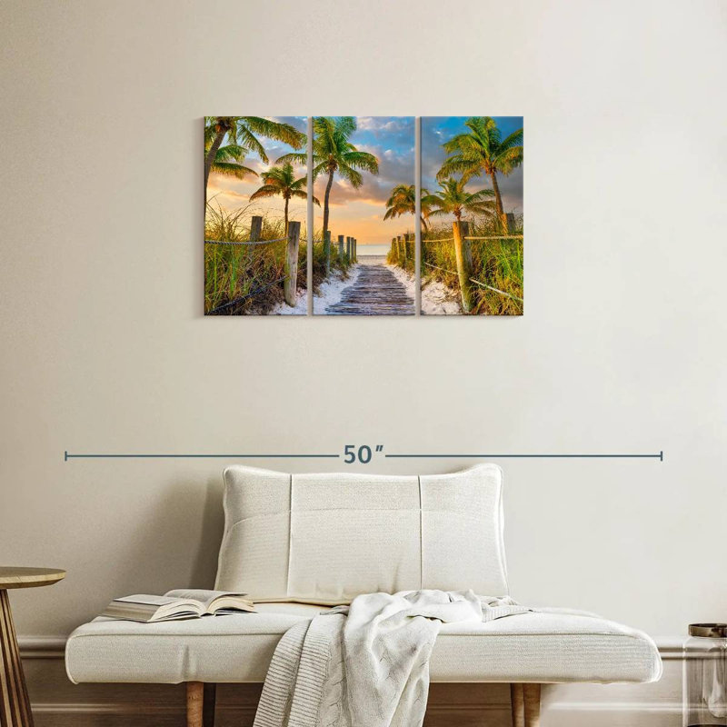 Lever de soleil sur la plage tropicale de Sebbie, Key West, Floride, H 20 po x l 33 po