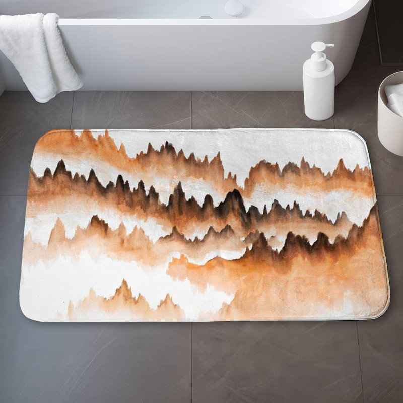 Mountain of fir trees Bath Mat with Non-Slip Backing - Quick Dry Memory Foam Bathroom Rug - Absorbent - Modern Plush Spa-Style - Machine Washable