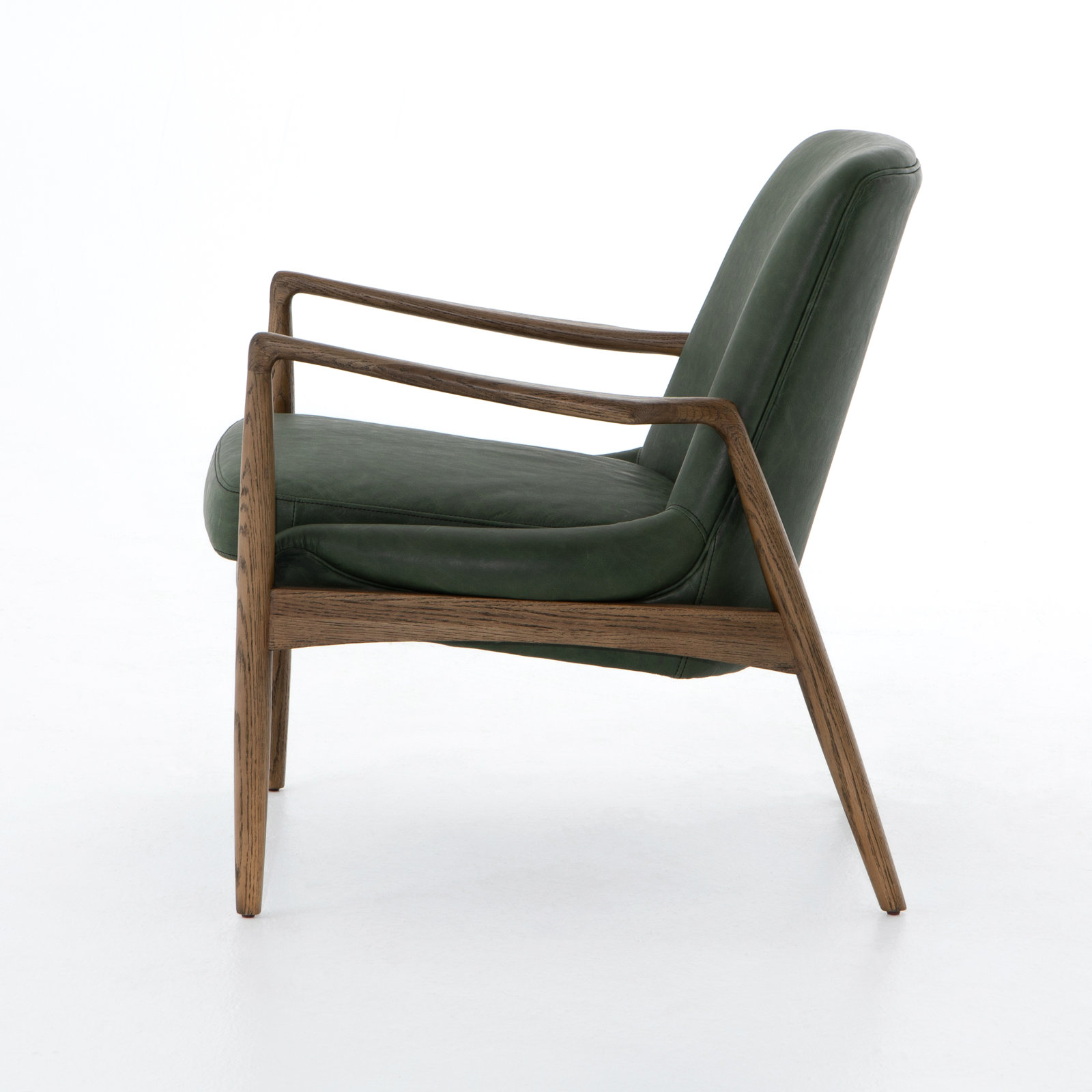 Batool Upholstered Armchair, Green Genuine Leather